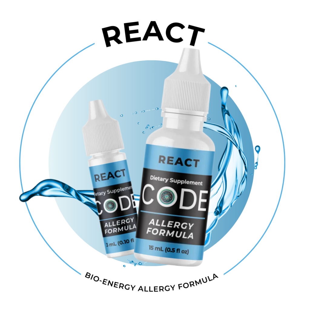 React 3mL and 15mL with Circle and Splash Blue Allergy Allergies