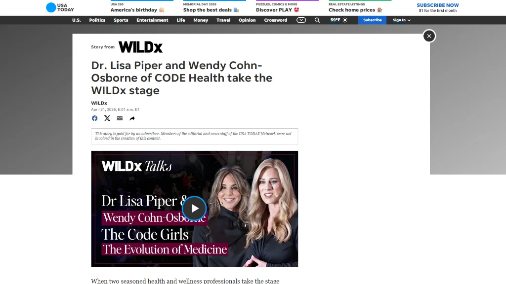 Code Health Usa Today Wildx